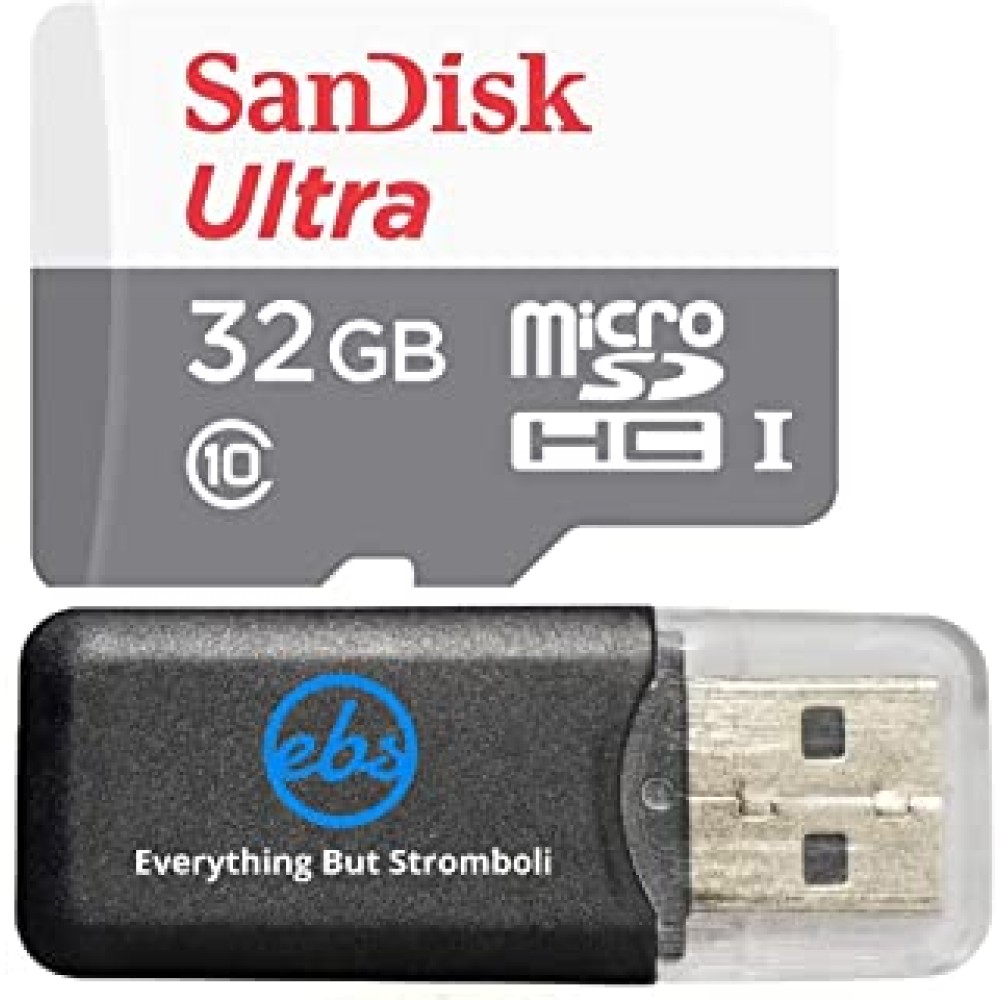 Sandisk Micro SDXC Ultra MicroSD TF Flash Memory Card 32GB 32G Class 10 for KDLINKS X1 Wide Angle Car Dashboard Camera w/ Everything But Stromboli Memory Card Reader