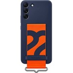 Samsung Galaxy S22+ Silicone Cover with Strap, Navy