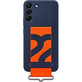 Samsung Galaxy S22+ Silicone Cover with Strap, Navy