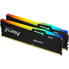 Kingston Fury Beast RGB 64GB 5600MT/s DDR5 CL40 DIMM Desktop Memory (Kit of 2) | Intel XMP 3.0 | Infrared Sync Technology | Overclocking Stability | KF556C40BBAK2-64