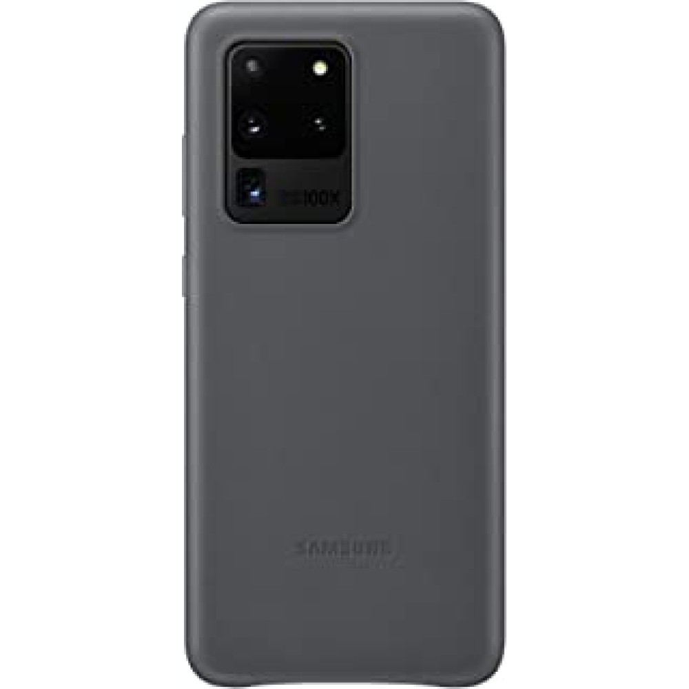 Samsung Galaxy S20 Ultra Case, Leather Back Cover - Gray (US Version with Warranty) (EF-VG988LJEGUS)