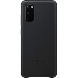 Samsung Electronics Galaxy S20 Case, Leather Back Cover - Black (US Version with Warranty) (EF-VG980LBEGUS)