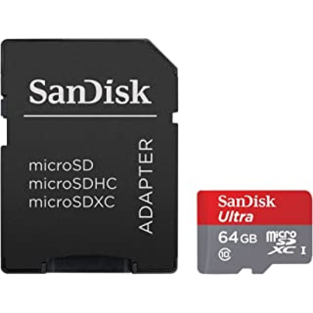 SanDisk Ultra MicroSDXC 64 GB UHS-I Class 10 Memory Card + SD Adapter