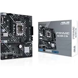 ASUS Prime H610M-E D4 Intel LGA 1700 mic-ATX Motherboard with DDR4, PCIe 4.0, Dual M.2 Slots, Realtek 1 Gb Ethernet, DisplayPort, HDMI, D-Sub, USB 3.2 Gen 1 Ports, SATA 6 Gbps, COM Header, RGB Header