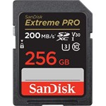 SanDisk Extreme Pro SD UHS I 256GB Card for 4K Video for DSLR and Mirrorless Cameras 200MB/s Read & 140MB/s Write