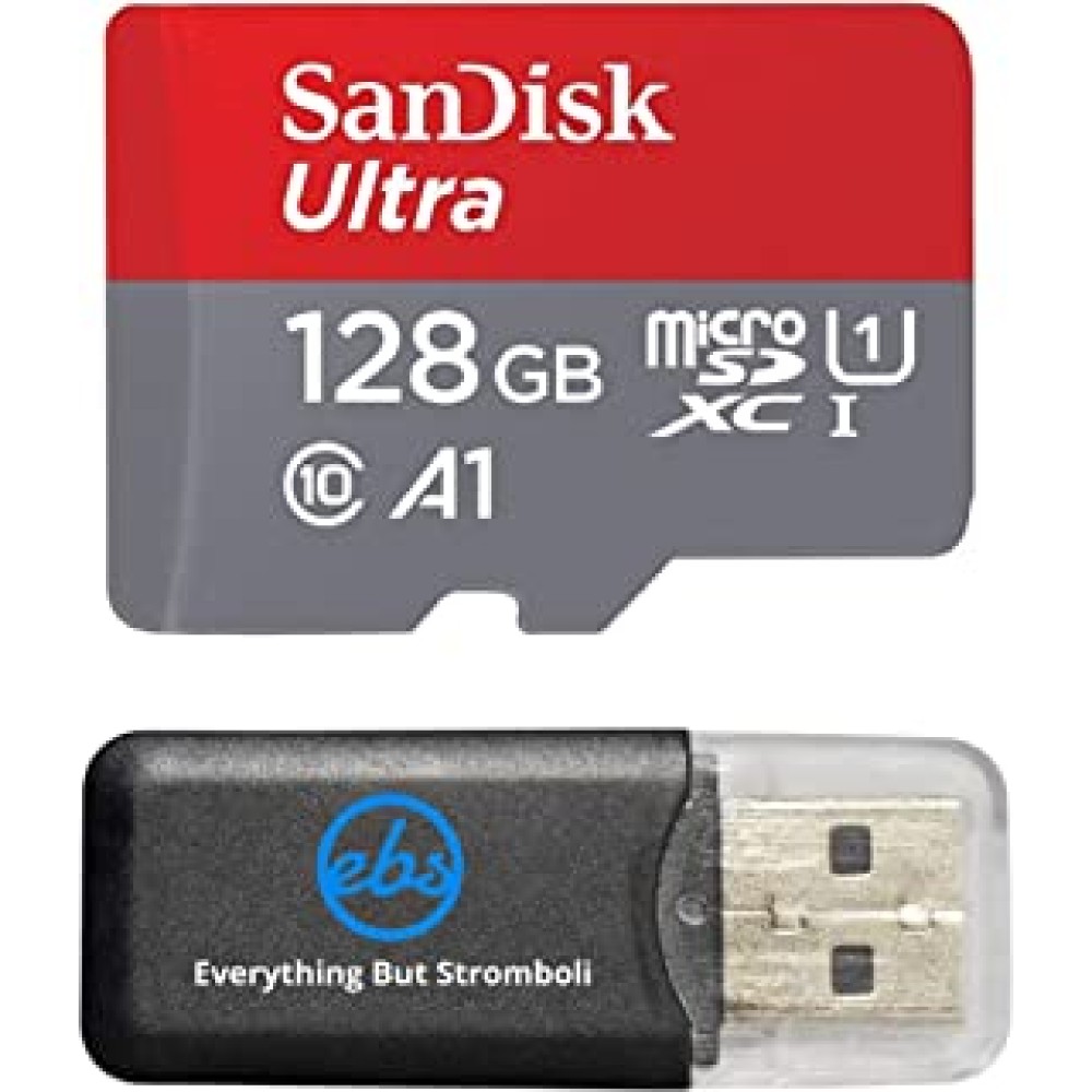Sandisk Micro SDXC Ultra MicroSD TF Flash Memory Card 128GB 128G Class 10 for HTC Desire 500 Desire 600 dual 601 C HD Cell Phone w/ Everything But Stromboli Memory Card Reader...