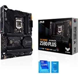 ASUS DDR4 TUF Gaming Z590-Plus (Intel Socket LGA1200 for 11th & 10th Gen Intel Core, Pentium Gold and Celeron) ATX Gaming Motherboard with 16 DrMOS Power Stages Thunderbolt4 Aura Sync RGB Lighting