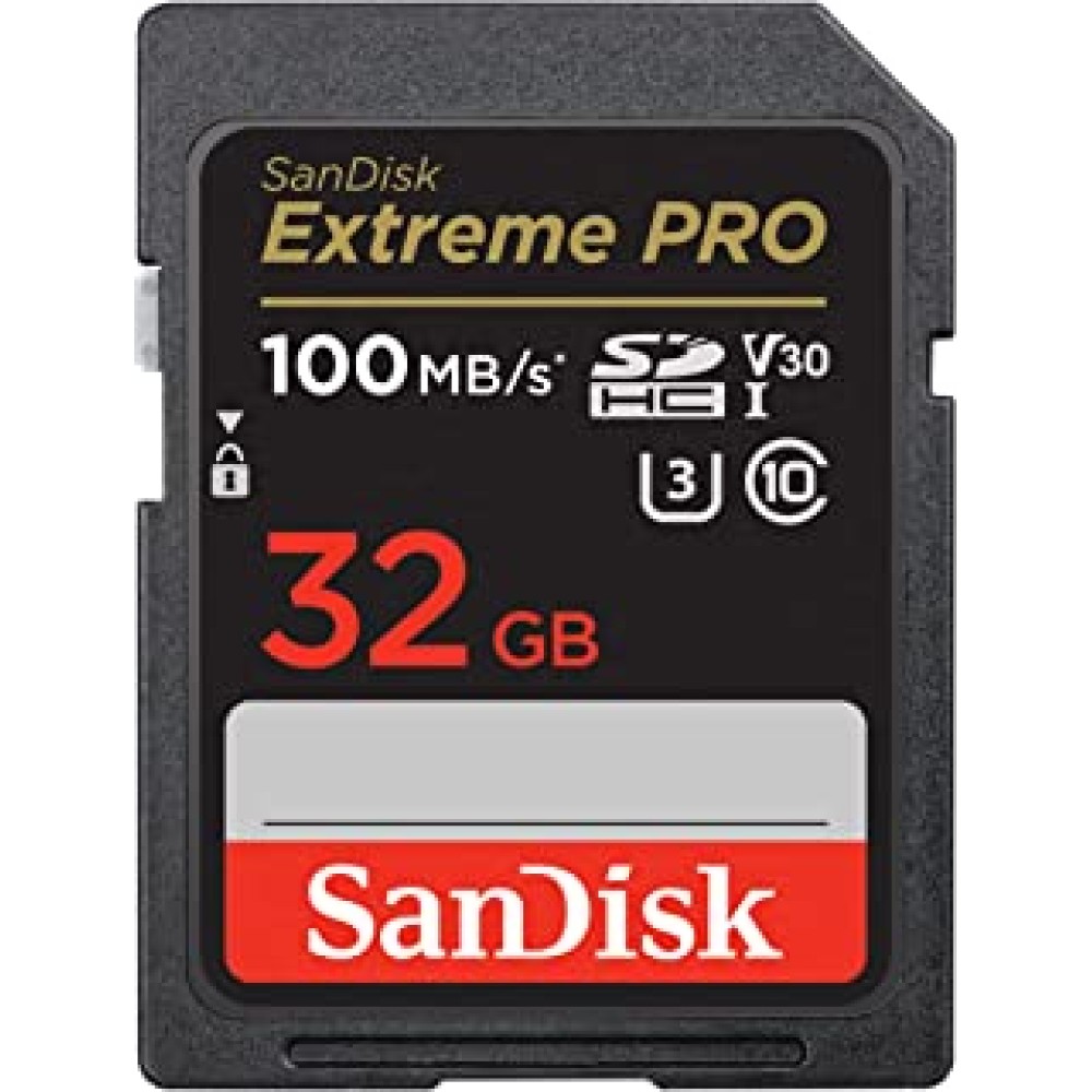 SanDisk Extreme Pro SD UHS I 32GB Card for 4K Video for DSLR and Mirrorless Cameras 100MB/s Read & 90MB/s Write