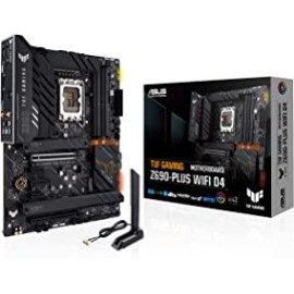 ASUS TUF Gaming Z690-PLUS WiFi D4 LGA 1700 ATX Motherboard, 15 DrMOS, PCIe 5.0, DDR4 RAM, Four M.2 Slots, Intel WiFi 6, Front USB 3.2 Gen 2 Type-C, Thunderbolt 4 Support and RGB Lighting