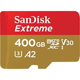 SanDisk 400GB Extreme microSDXC, 160MB/s R, 90MB/s W,C10,UHS 1,U3,A2 Card,for 4K Video Rec on Smartphones, Action Cams & Drones. SDSQXA1