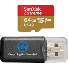 SanDisk 64GB Micro SDXC Memory Card Extreme Works with GoPro Hero 7 Black, Silver, Hero7 White UHS-1 U3 A2 with (1) Everything But Stromboli (TM) Micro Card Reader