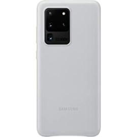 Samsung Galaxy S20 Ultra Case, Leather Back Cover - Silver