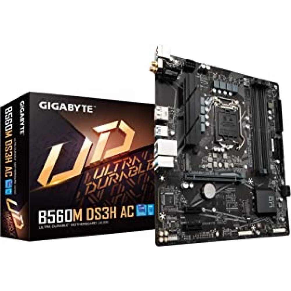 GIGABYTE B560M DS3H AC MicroATX Gaming Motherboard LGA 1200 DDR4 (11th and 10th Gen Intel Core Series Processors)
