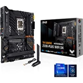 ASUS TUF Gaming Z690-PLUS WiFi D4 LGA 1700(12th Gen Intel Core Processors) ATX Motherboard with PCIe 5.0, DDR4 RAM, Four M.2 Slots, 2.5Gb Ethernet, USB-C, Thunderbolt 4 Support and RGB Lighting, Black