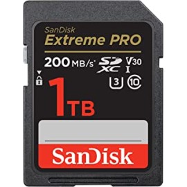 SanDisk Extreme Pro SD UHS I 1TB Card for 4K Video for DSLR and Mirrorless Cameras 200MB/s Read & 140MB/s Write