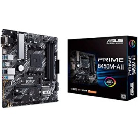 ASUS PRIME B450M-A II AMD B450 (Ryzen AM4) Micro ATX Motherboard With M.2 Support, HDMI/DVI-D/D-Sub, SATA 6 Gbps , 1 Gb Ethernet USB 3.2 Gen 2 Type-A | BIOS FlashBack™ & Aura Sync RGB Lighting Support