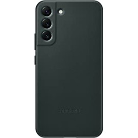 Samsung Galaxy S22+ Leather Cover, Protective Phone Case, Camera Lens Protection, Shockproof, Premium, Elegant, Slim Design, US Version, Green, (EF-VS906LGEGUS)