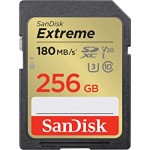 SanDisk Extreme SD UHS I 256GB Card for 4K Video for DSLR and Mirrorless Cameras 180MB/s Read & 130MB/s Write