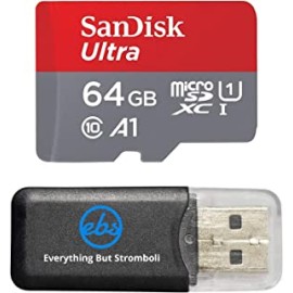 SanDisk 64GB Ultra Micro SDXC Memory Card Bundle Works with Samsung Galaxy Note 8, Note 9, Note Fan Edition Phone UHS-I Class 10 (SDSQUAR-064G-GN6MN) Plus Everything But Stromboli (TM) Card Reader