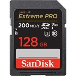 SanDisk Extreme Pro SD UHS I 128GB Card for 4K Video for DSLR and Mirrorless Cameras 200MB/s Read & 140MB/s Write