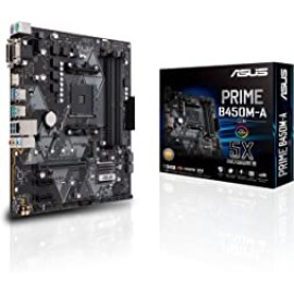 ASUS B450 AMD Ryzen 2 Micro ATX Gaming Motherboard AM4 DDR4 HDMI DVI VGA M.2 USB 3.1 Gen2 (Prime B450M-A/CSM)