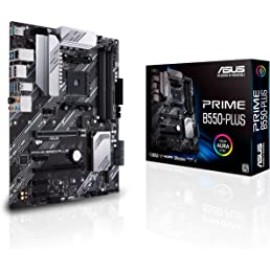 ASUS Prime B550-PLUS AMD AM4 Zen 3 Ryzen 5000 & 3rd Gen Ryzen ATX Motherboard (PCIe 4.0, ECC Memory, 1Gb LAN, HDMI 2.1, DisPlayPort 1.2 (4K@60HZ), Addressable Gen 2 RGB Header and Aura Sync)