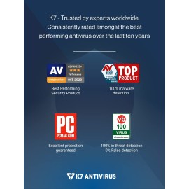K7 Ultimate Security Antivirus Software 2022 | 3 Device, 3 Years |Threat Protection, Internet Security,Data Backup,Mobile Protection|Windows laptop,PC, Mac®,Phones,Tablets-24hr Email Delivery