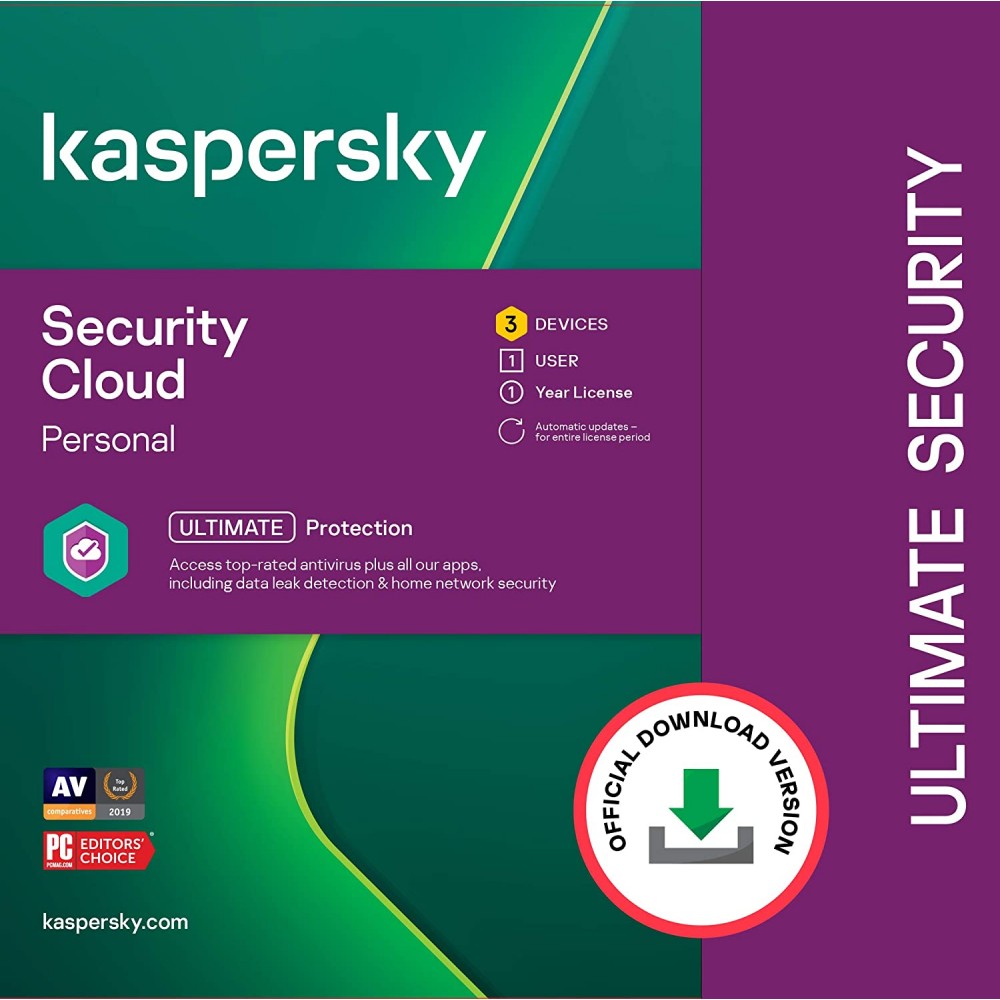 Kaspersky Ultimate Security - Cloud (Windows / Mac / Android / iOS) - 3 Devices, 1 Year (Single Key) (Code emailed in 2 Hours - No CD)