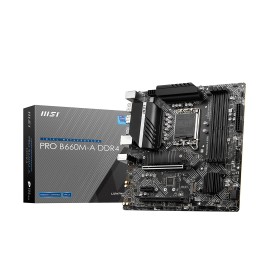 MSI PRO B660M-A DDR4 Motherboard, Micro-ATX - Supports Intel 12th Gen Core Processors, LGA 1700 - DDR4 Memory Boost 4800+MHz/OC, PCIe 4.0 & 3.0 x16 Slots, 2 x M.2 Gen4 Slots, 2.5G LAN, Black