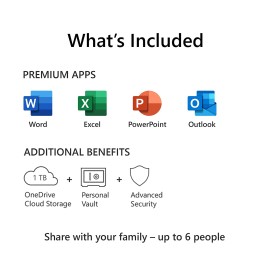 Microsoft 365 Family | 12-Month Subscription, 6 people | Premium Office apps | 1TB OneDrive cloud storage | Windows/Mac (Email delivery in 2 hours-No CD)