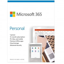 Microsoft 365 Personal | 12-Month Subscription, 1 person | Premium Office apps | 1TB OneDrive cloud storage | Windows/Mac (Email delivery in 2 hours-No CD)