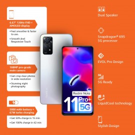 Redmi Note 11 Pro + 5G (Stealth Black, 6GB RAM, 128GB Storage) | 67W Turbo Charge | 120Hz Super AMOLED Display | Additional Exchange Offers | Charger Included